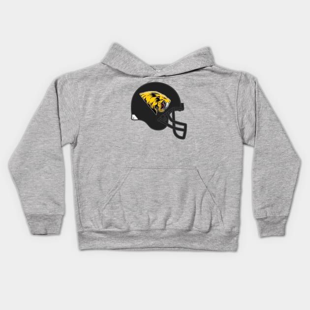 Sabercat Football Helmet (Primary) Kids Hoodie by dhartist